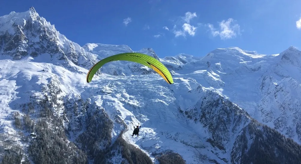 Tandem Paragliding over Chamonix Valley